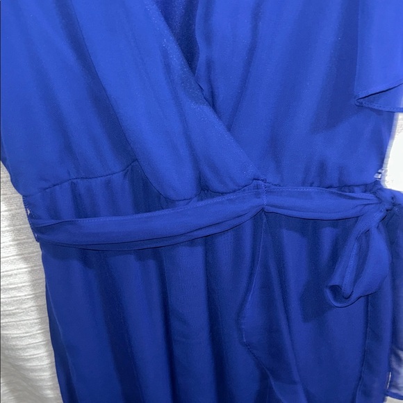 SLNY Cobalt Cold-Shoulder V-Neck High-Low Dress Ptp 19” GUC - Picture 4 of 9